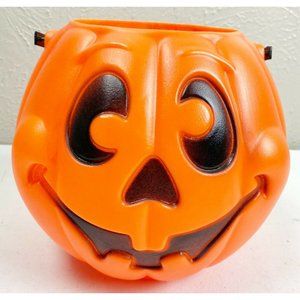 Vintage Halloween Jack o Lantern Pumpkin Bucket Blow Mold Grand Venture GUC